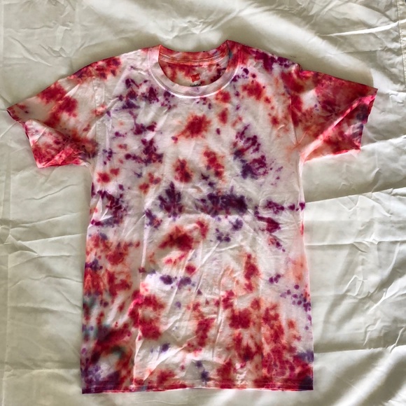 Custom-made hand-dyed tie-dye cotton tee shirt - Picture 3 of 5